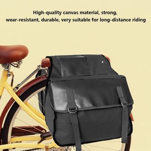 Bolsas de almacenamiento Lona MTB Bicicleta Portaequipajes Trasero Tronco Ciclismo Motocicleta Bicicleta de montaña Viaje Cola Equipaje Alforja Asiento trasero Durable