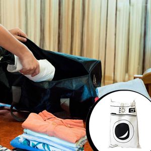 Sacs de rangement toile Machine à laver sac Portable mignon remplacement impression maison jouet articles divers poche à cordon