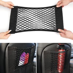 Bolsas de almacenamiento CAR ARRULTO TRANJA TRUNTA Neta de la red elástica de la calcomanía Magic Mesh Mesh Bag Auto Organizador Hogar