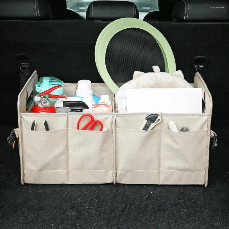 Bolsas de armazenamento Bolsa de carro Oxford Ploth Trunk Organizador espaçoso com 9 bolsos alças de design dobráveis ideais para SUVs