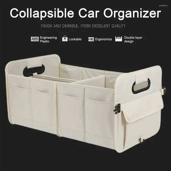 Sac de rangement Sac de voiture Trunk Caddy Organisateur spacieux avec 9 poches Poignées de conception pliables idéales pour les mini-fourgonnettes SUV