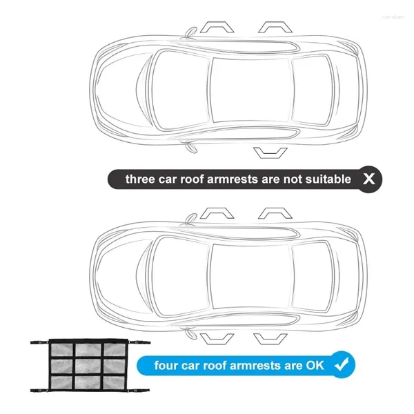 Sacs de rangement plafond de voiture net poche intérieure de cargaison