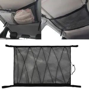 Sacs de rangement Organisateur de toit de voiture Automobile Plafond Cargo Net Pocket Pocket Mesh Sac Ajustement Suspended Buggage