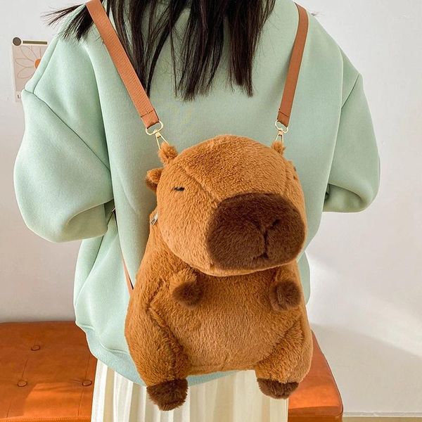 Sacs de rangement Sac de dessin animé Kawaii Peluche Épaule Capibara Sac à dos Mignon Kapibala Shopping Sacs à main Décoration