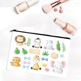 Opbergtassen cartoon schattig bos kleine dieren cosmetische tas reis toiletartikelen kinderen draagbare munten portemonnee briefpapier