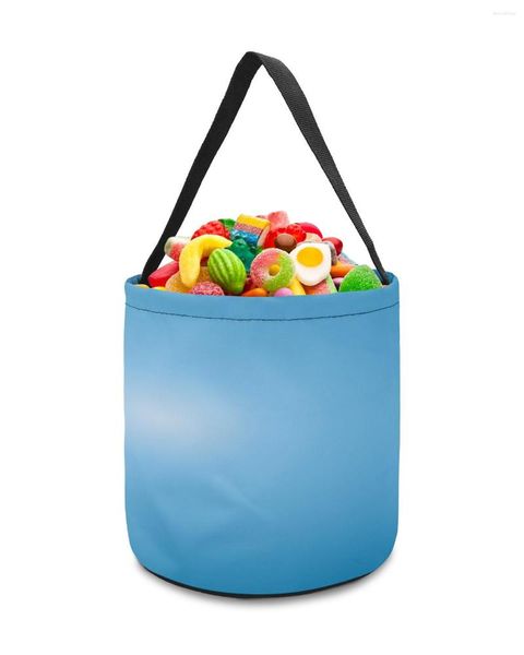 Bolsas de almacenamiento Cartoon Football Goal Net Blue Gradiente Decoración del hogar Juguetes Basket Bolsa de dulces Regalos para niños Favor de la fiesta de tela