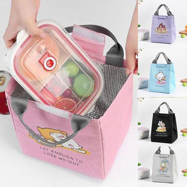 Bolsas de almacenamiento Bolsa de almuerzo de dibujos animados Picnic Thermo Cooler Ice Warmer Aislamiento Caja para niños Caja Organizador