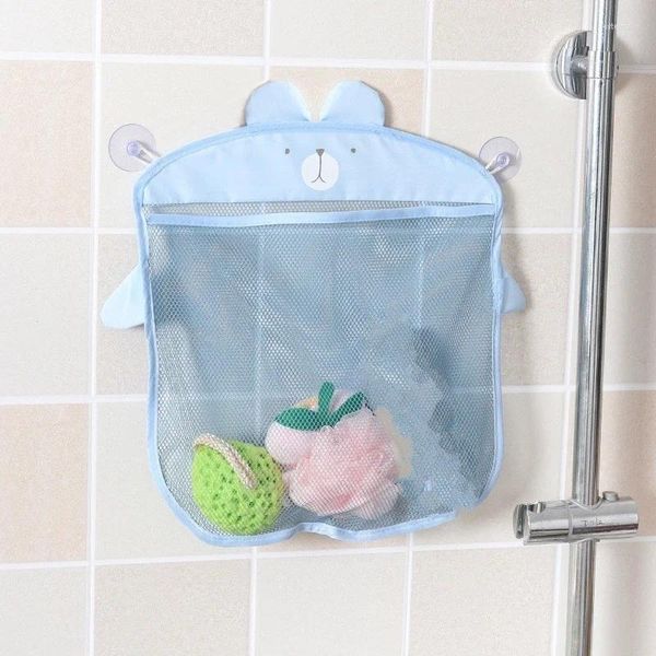 Sacs de rangement dessin animé mur suspendu salle de bain en tricot en filet en filet