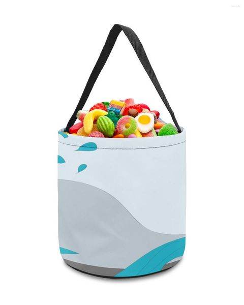 Bolsas de almacenamiento ballena de dibujos animados nube blanca cesta bonita cubo de caramelo bolsa portátil para el hogar juguetes para niños cesto suministros de decoración de fiesta