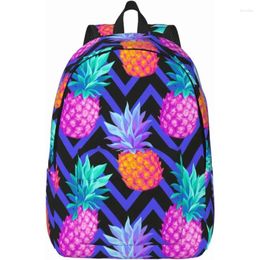 Opbergtassen Casual lichtgewicht kleurrijke ananas laptop rugzak mannen dames reistas buiten canvas daypack