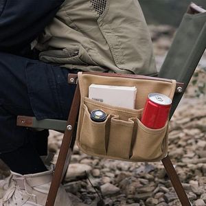 Sacs de rangement chaise accoudoir organisateur extérieur Camping fauteuil suspendu sac en toile bras pliant pochette latérale avec 4 poches