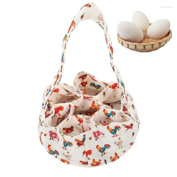 Bolsas de almacenamiento, contenedor de huevos de pollo con cojín, cesta de recogida para granja, soporte de colección de estilo Vintage, suministro de cooperativa