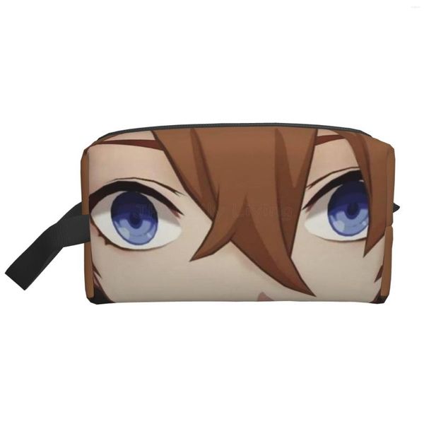 Bolsas de almacenamiento Childe Genshin Impact para mujeres y hombres, bolsa de cosméticos de Anime, portátil, de gran capacidad, para viaje, trabajo de aseo