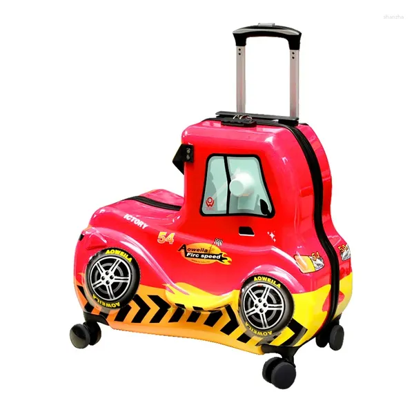 Sacs de rangement Enfants Tire Tile Box peut s'asseoir Ride Suitcase garçon bébé Wanxiang Wheel Car 24 Drag Kids Luggage