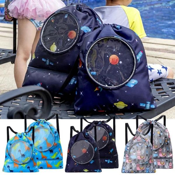 Sacs de rangement Enfants Sage de natation à l'épreuve de l'eau Pouche à cordon Dry Sack humide et sac de séparation Organisateur extérieur portable