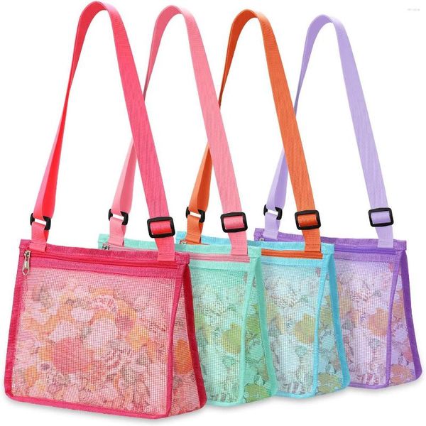 Bolsas de almacenamiento para niños bolsas de malla de juguete conhapas marinas protactables accesorios de natación cosmética caparazón para viajar