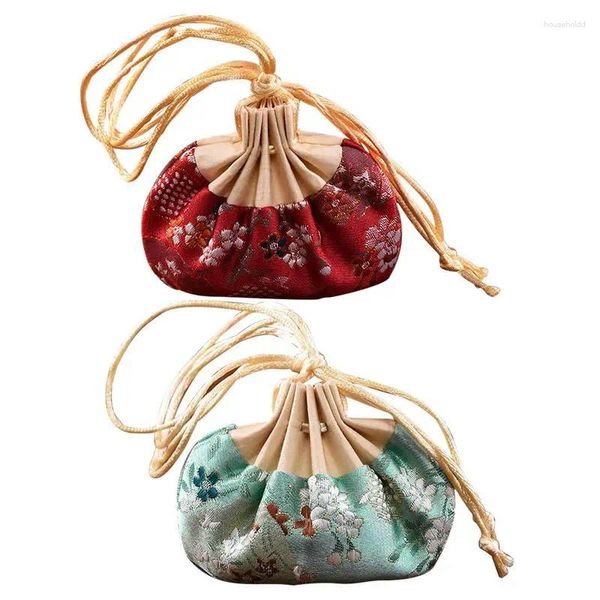 Bolsas de almacenamiento joyas de brocado de bolsas de bolsas chinas con cordón vacío para el festival de botes de dragón boda de acción de gracias