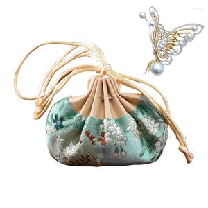 Sacs de rangement Sachet de parfum chinois Pochettes en brocart de soie Sachets à cordon vides brodés