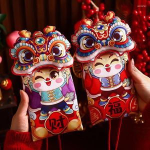 Sacs de rangement chinois festival de printemps tissu enveloppe rouge sac vintage caractéristique du portefeuille cadeau chanceux pour enfants