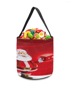 Opbergtassen Kerstmis Santa Claus Decor Ball Home Decoratie Toys Basket Candy Bag Geschenken voor kinder Tote stoffen feestje Gunst