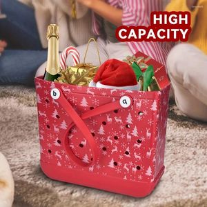 Bolsas de almacenamiento Bag de estilo especial de navidad Silicona Hollow Silicone Eva Beach Beach Outdoor Travel Bag Bag Belts