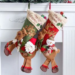 Sacs de rangement bas de Noël bassa le Père Noël Elk Bear Snowman Manning Home Candy Candy Gift Taiple Arbre suspendu ornements