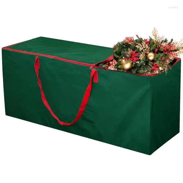 Sacs de rangement Sac d'arbre de Noël Tissu Oxford pliable avec double fermeture à glissière pour ranger les ustensiles Garland Outils pour la maison