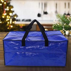 Sacs de rangement Sac de Noël Sac à fermeture éclair Organisateur de meubles d'extérieur épreuve de poussière étanche pour les accessoires de fête