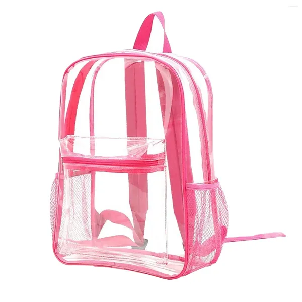 Sacs de rangement Sac à dos transparent PVC Stade transparent approuvé avec sac d'école à sangle renforcée pour le lieu de travail