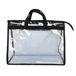 Sacs de rangement Sac anti-poussière transparent Sac à main portable pour femmes Sac à main Couvercle anti-poussière avec fermeture à glissière Protecteur étanche NI241c