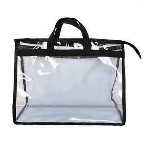 Sacs de rangement Sac anti-poussière transparent Sac à main portable pour femmes Sac à main Couvercle anti-poussière avec fermeture à glissière Protecteur étanche à l'eau NI305I