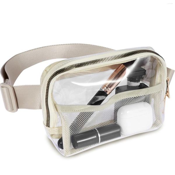 Bolsas de almacenamiento Fanny Pack Fashion Mujeres transparente Crossbody Bols