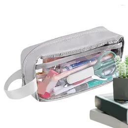 Sacs de rangement Clear Cur crayon Sac Spolder Base Pouch pour petit jouet avec grande capacité Boîtes de fourniture Câbles de données Cartes NOTES ET PLU