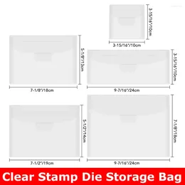 Bolsas de almacenamiento Clear Stamp Die Bag Durable Plastic Sobsope Psockets para pegatinas de bricolaje Organización de plantilla 10 piezas/set 2024