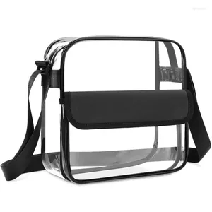 Opbergzakken Clear Ziplocks Crossbody PVC Travel Schoudertas Transparante cosmetische portemonnee met verstelbare riem voor pocket