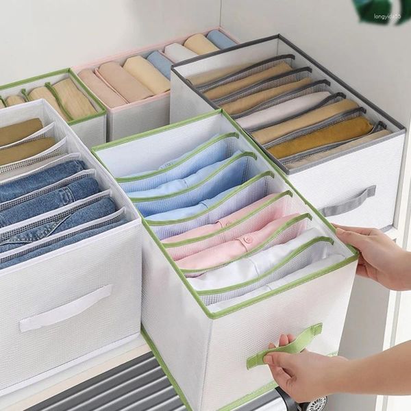 Sacs de rangement Closet Organizer Jeans Box Vêtements de garde-robe avec compartiments Sous-vêtements