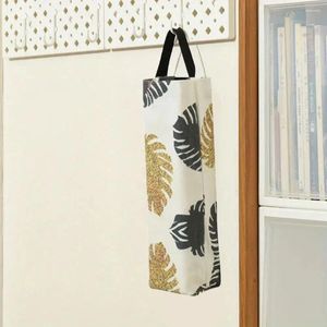 Sacs de rangement Support de sac d'épicerie en tissu avec support mural d'impression vintage en plastique distributeur de déchets suspendu à la maison