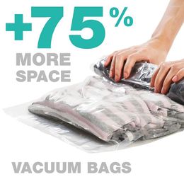 Opbergzakken Kleding Compressie Handrollende kleding Plastic vacuümverpakkingszakken Reisruimtebesparing voor bagage