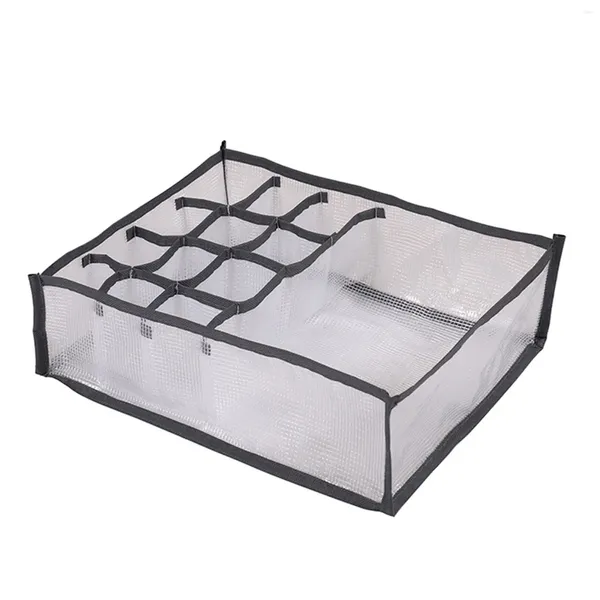 Sacs de rangement Dessin de vêtements Organisateur Fabric de grids multiples lavables pliables pour chaussettes lingerie