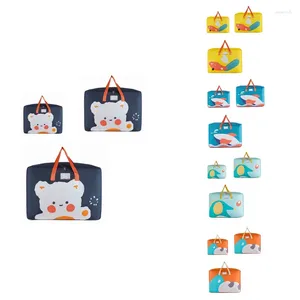 Bolsas de almacenamiento Organizador de ropa Armario Caja portátil de dibujos animados Almohada plegable Edredón Manta Armario Mover accesorios para el hogar