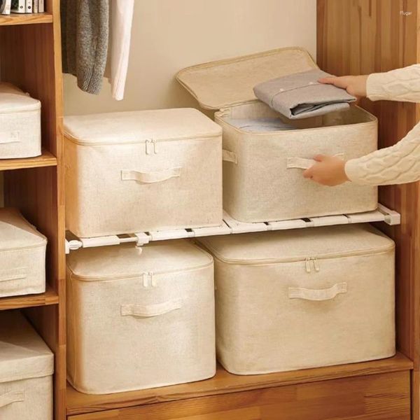 Bolsas de almacenamiento Ropa a prueba de agua de tela de lienzo de bolsas y ropa interior Edredón de lino.