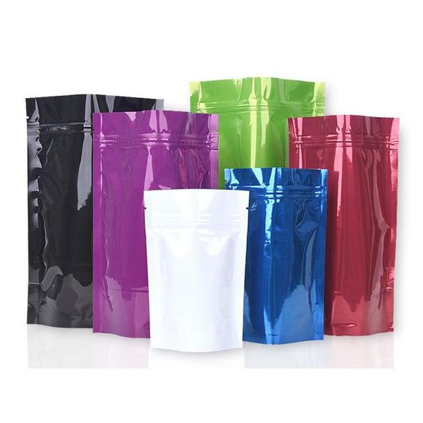 Bolsas de almacenamiento Colorf Bolsa de polvo para alimentos Bolsa de pie termosellable Papel de aluminio Sellado automático Plástico Venta al por mayor Lx2358 Entrega directa H Dhato