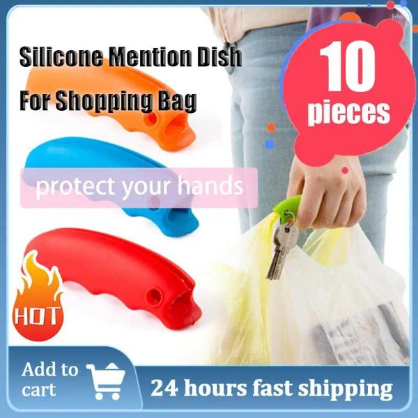 Sacs de rangement confortables en silicone portable Mention du plat pour le sac à provisions pour protéger les mains Trip Trocery Clips Clips Handle Carrier Home