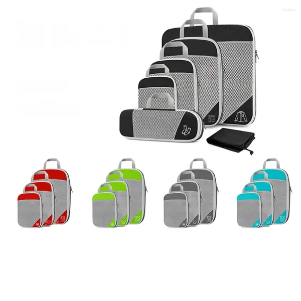 Bolsas de almacenamiento Organizador de equipaje de viaje compresible Cubos impermeables portátiles Bolsa de ropa Space Space