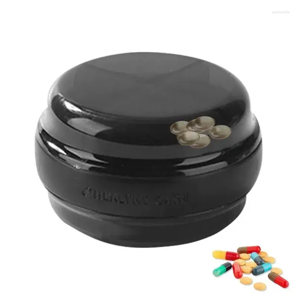 Sacs de rangement Conteneur Small Round Écoute pour Pocket Pocket Double-couche 4 Compartiment Pildbox de voyage