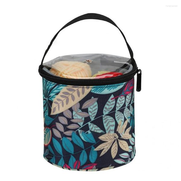 Sacs de rangement pratique sac organisateur de fil multicolore belle pochette en forme de cylindre créatif tricoté fin