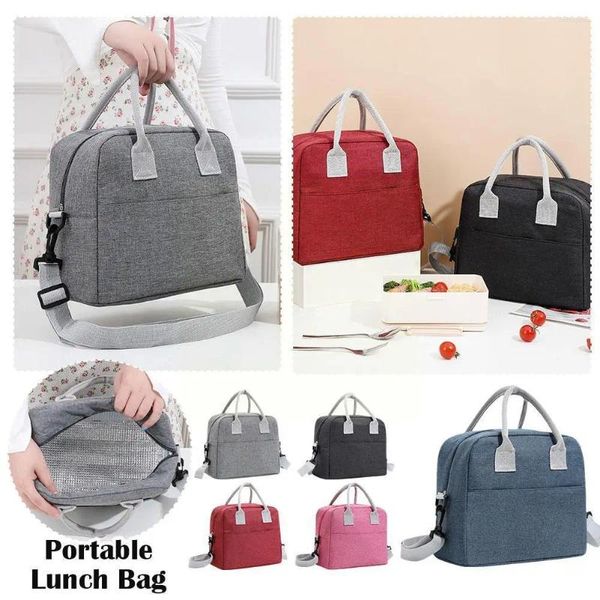 Sac de rangement Sac à lunch isolé plus frais pour femmes enfants imperméables thermiques portables boîte à glace pack pochette de nourriture B w6c0