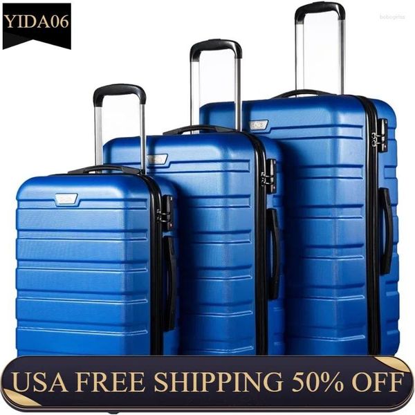 Sacs de rangement Coolife bagages 3 pièces ensemble valise Spinner Hardshell léger TSA serrure organisateurs sac