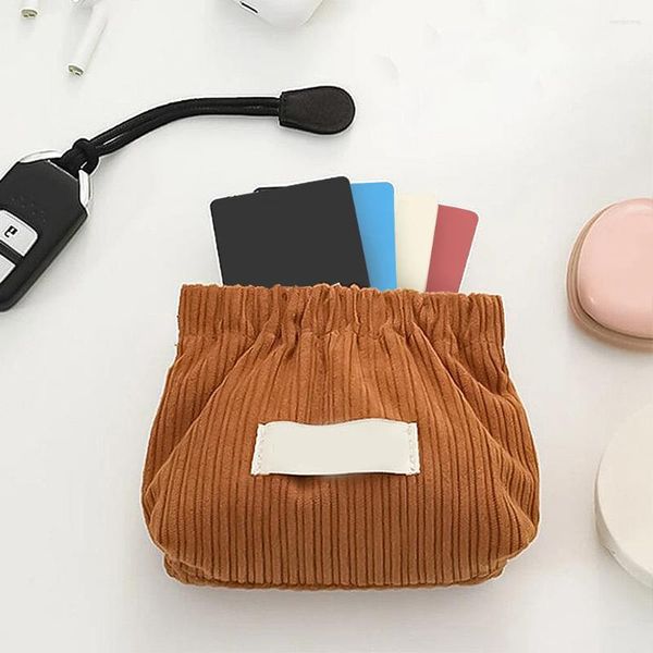 Bolsas de almacenamiento Corduroy Elástico Hair Tie Organizador Lindo Bolso Cosmético Viaje Maquillaje Bolsa Para Mujeres Y Niñas