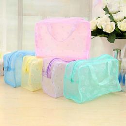 Sacs de rangement sac cosmétique conception florale kits de toilette translucides de salle de bain résistante à la saleté